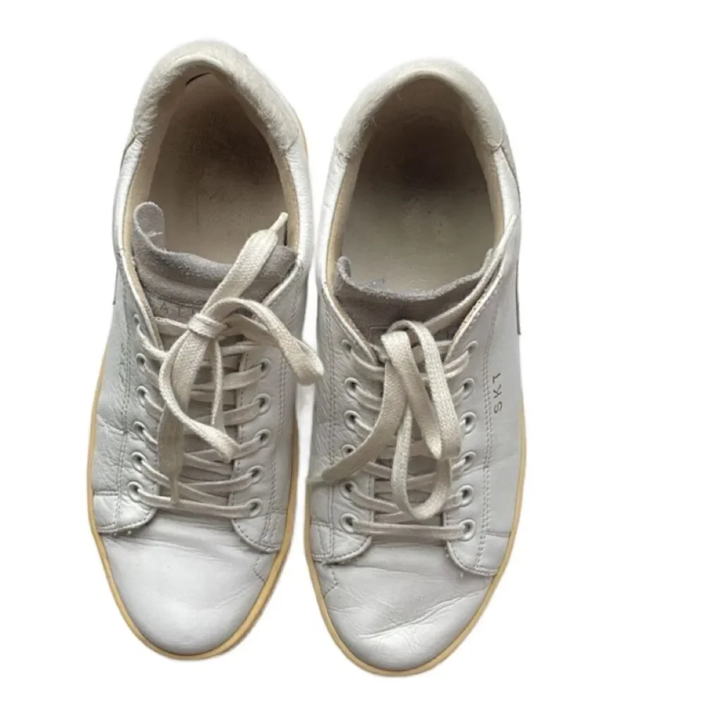 Leather Crown Vintage 2006 White Leather Lace Up Sneakers Made in Italy (Size: 7